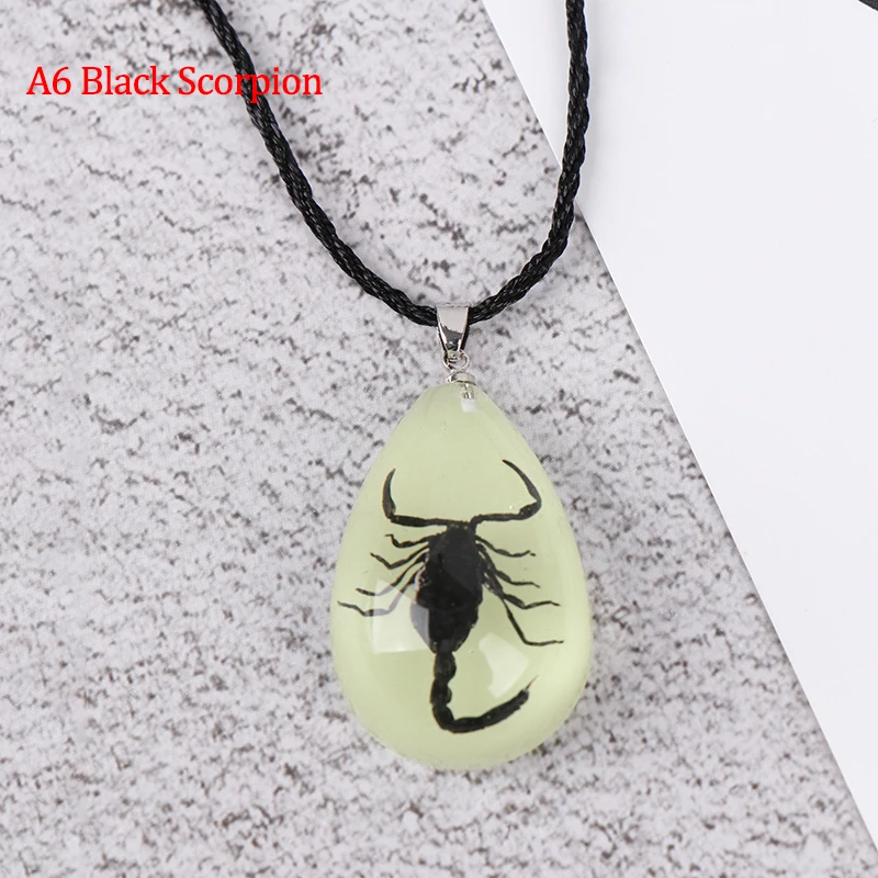 Natural Insect Stone Natural Scorpions Inclusion Genuine Baltic Pendant Necklace 