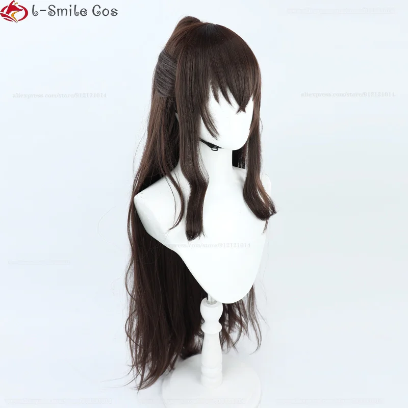 Dazai Osamu Anime Cosplay Perücke Damen Braun 100cm Locken Hitzebeständig Synthetik 4