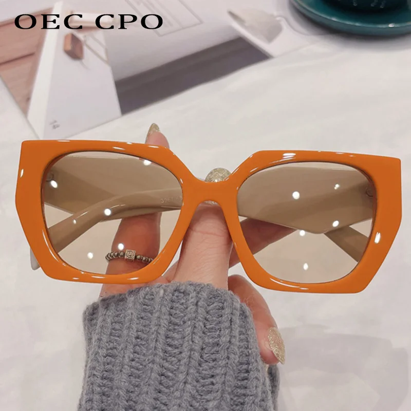 OEC CPO Quadrat Sonnenbrille Frauen Neue Mode Orange Punk Sonnenbrille Männer Vintage Shades UV400 Weibliche Retro Brillen Gafas De Sol