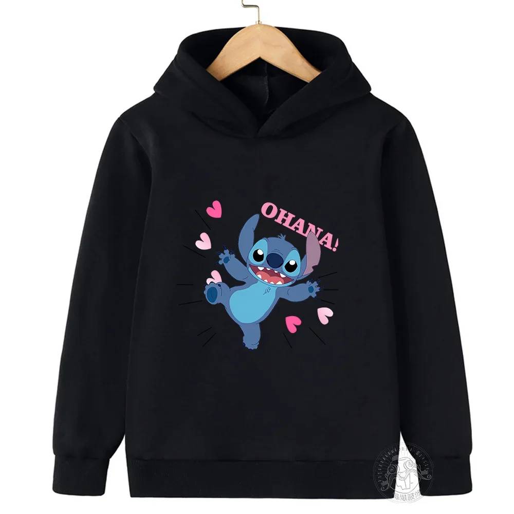 thumbnail image 1 of Sudadera con capucha de Disney Stitch de los años 90, ropa de dibujos animados para niñas y niños, sudadera de Lilo Stitch, jersey informal de manga para bebés, 1 of 5