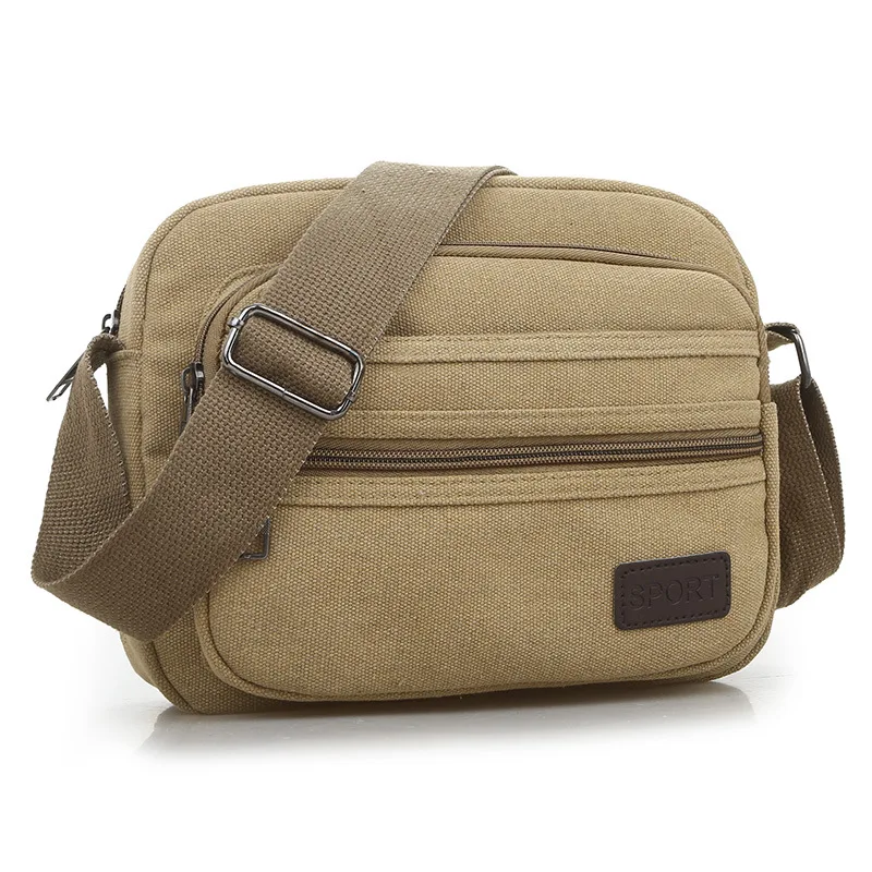Casual Retro Business Bag High Capacity Canvas Outdoor Simple Version Shoulder Bag Diagonal Package Men Crossbody