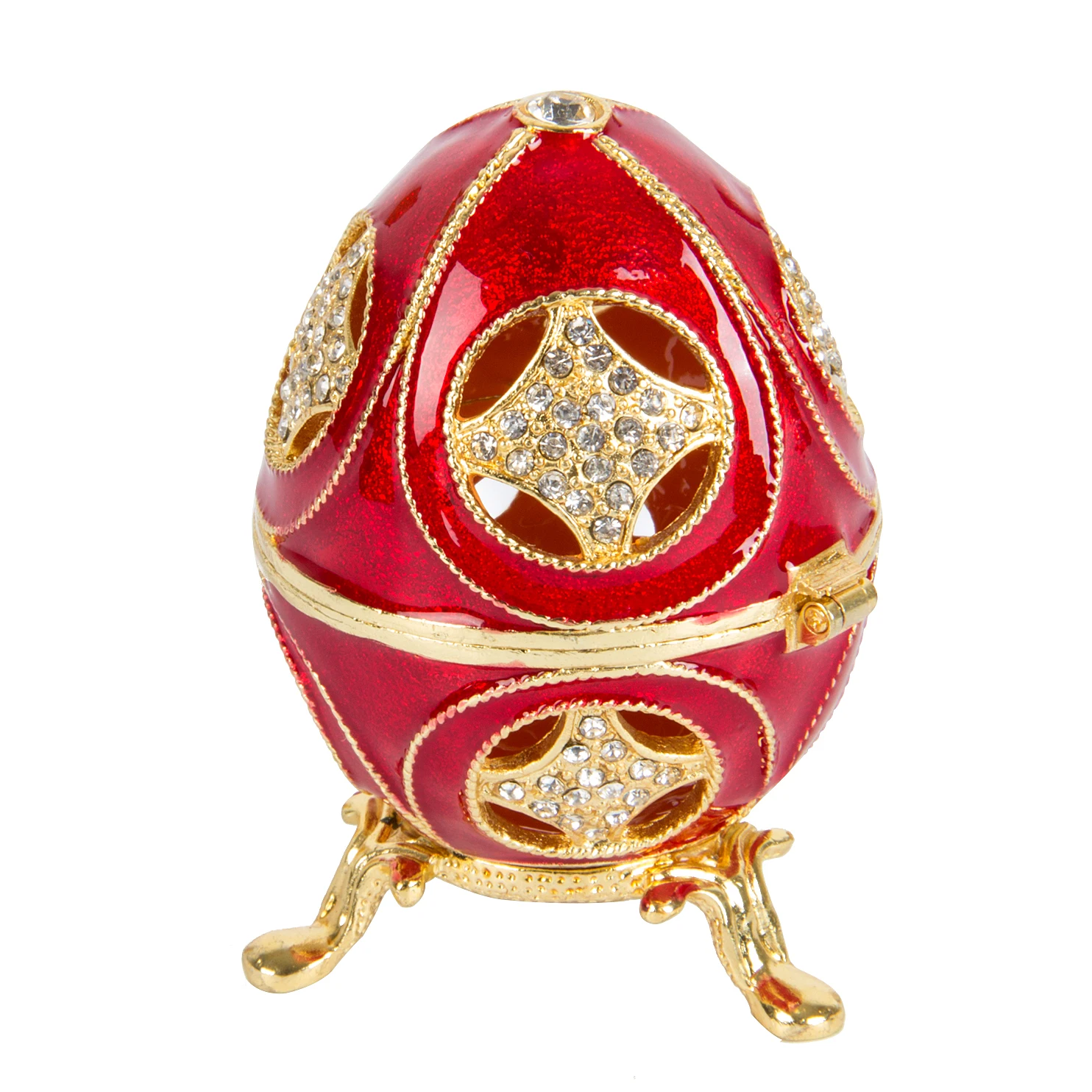QIFU Folk Art Red Faberge Egg Family Gift for Home Decoration 2