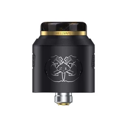 Hellvape Drop Dead 2 RDA - Enhanced Dual Coil Atomizer with Postless Deck and 810 Drip Tip, 24mm Diameter (Matte Black)