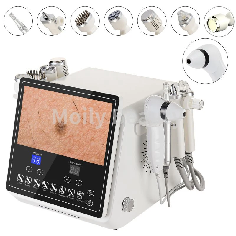 

High quality 8 In 1 Hydra Dermabrasion Machine Water Oxygen Jet Remove Dirt BIO Plasma Wrinkle Removal Skin Analyzer Salon Use