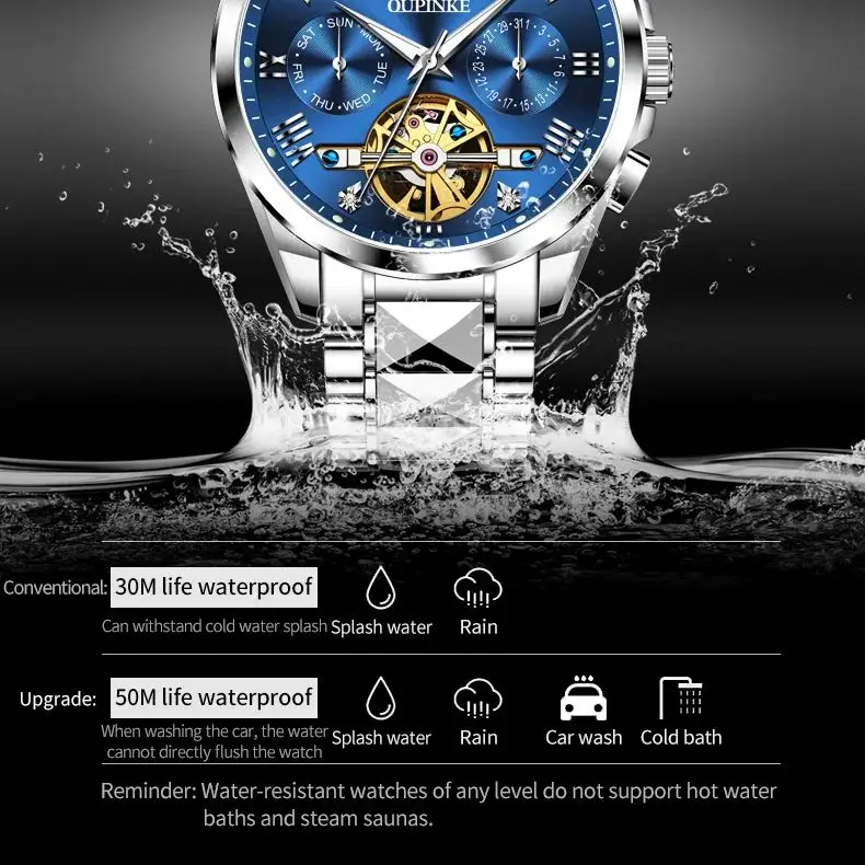 OUPINKE TOP Luxury Brand Couple Watches Pair for Men and Women Automatic Mechanical Lover's Watches Waterproof Couple Watch Set