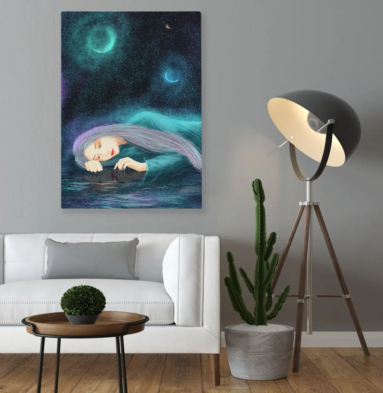BK Home Month Işığındaki Sad Girl Design Canvas Print 50x70cm | Дом и сад