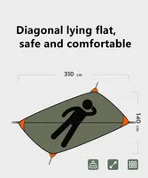 Portable Outdoor Garden Quick Open Anti-Rollover Mosquito Net Hammock Travel Camping Sleeping Hanging Hammock Swing Nature Hike 3