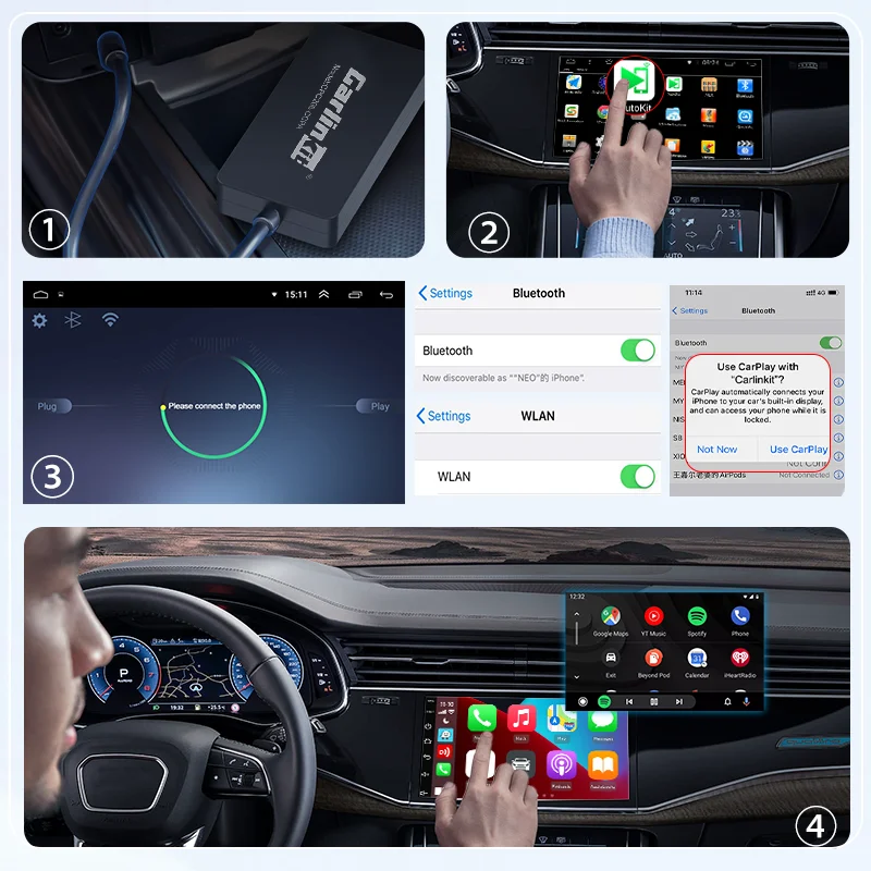 kabellos Android Auto und Apple Carplay nutzen (wireless Carlinkit