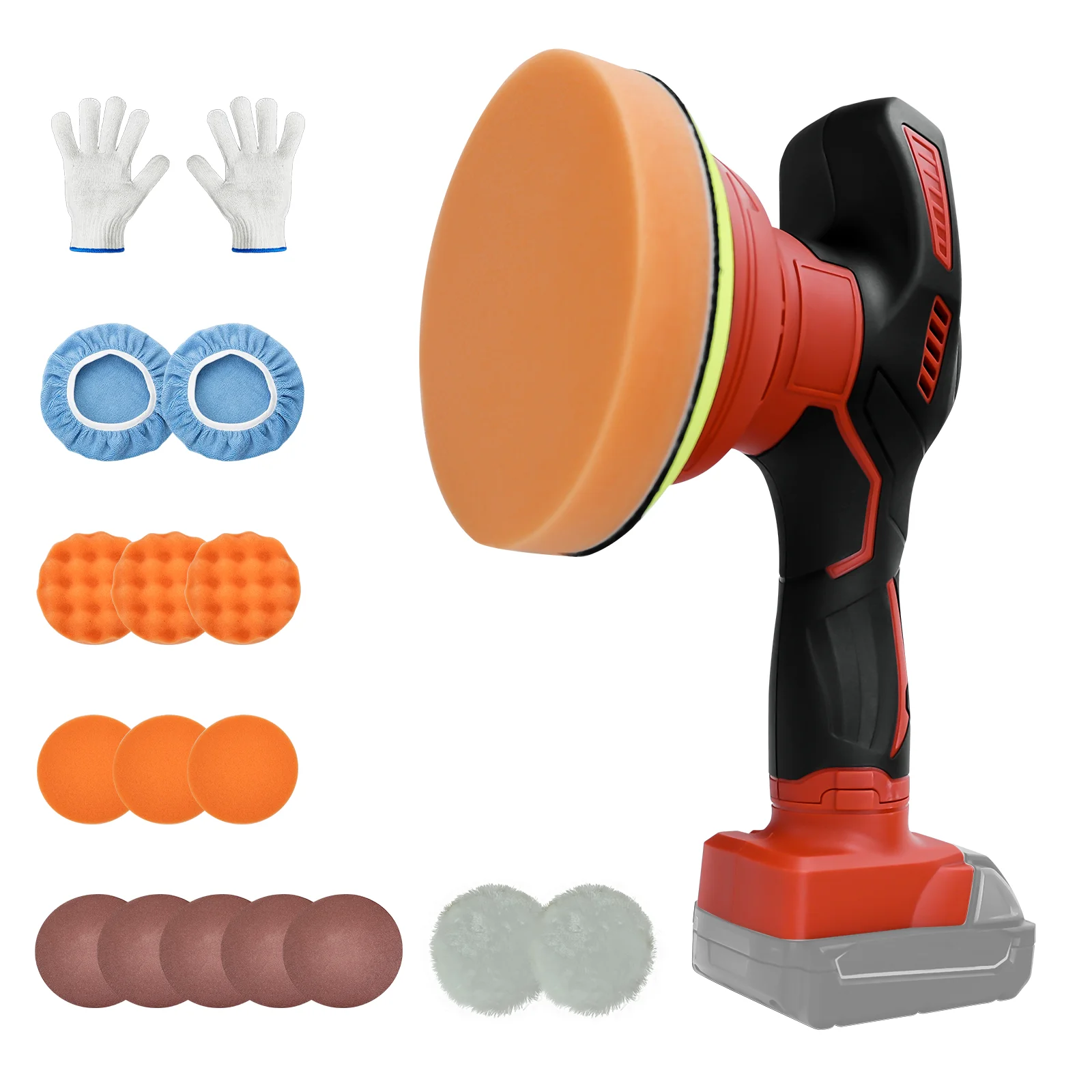 Cordless Car Polisher For Milwaukee 18V Battery 8 Variable Speed Up to 5000RPM For Car Detailing Waxing (No Battery) car polisher cordless car polisher electric polisher