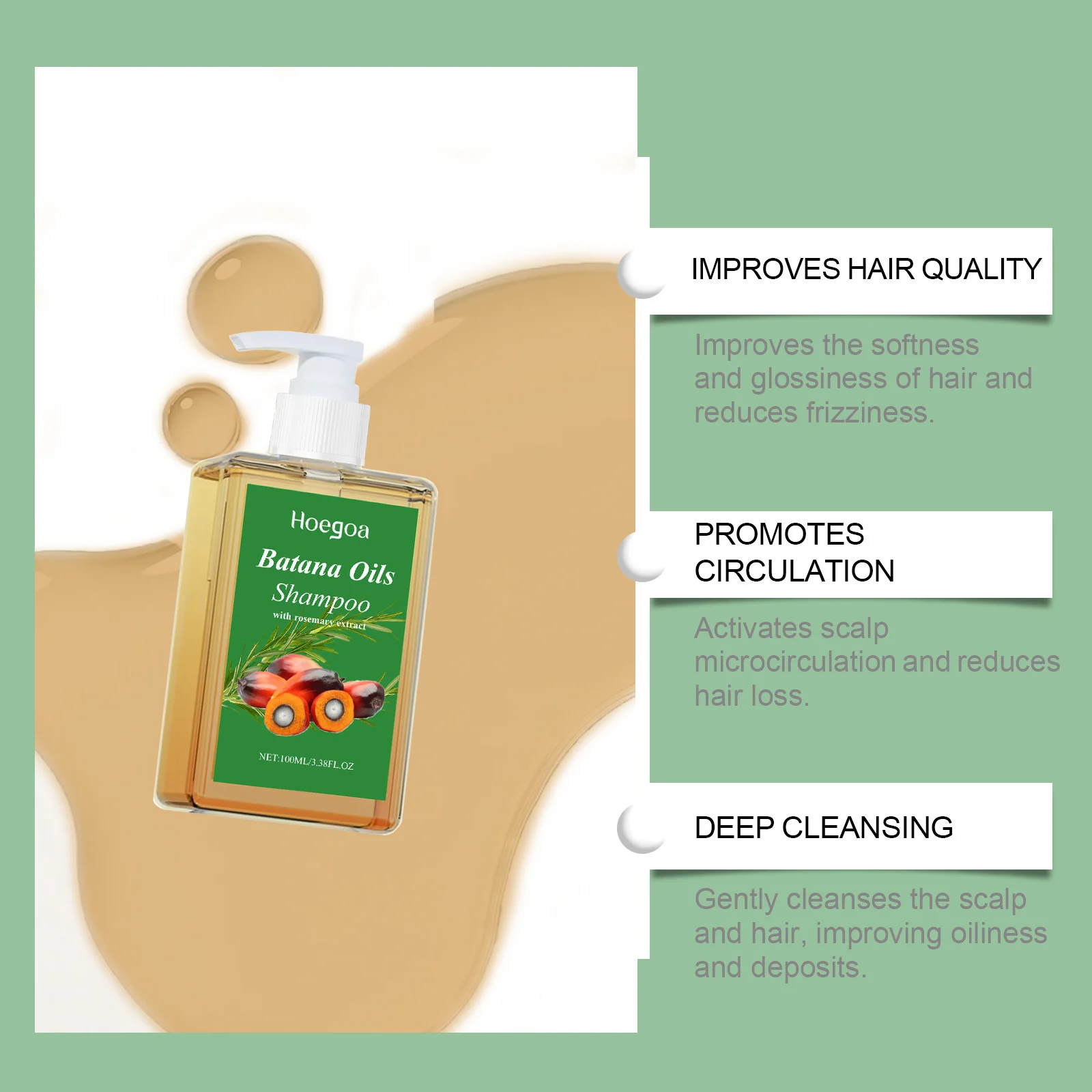 Batana Oil Shampoo Hair Strengthens Anti Loss Restore Damaged Split Hair Scalp Cleansing Dandruff Control Hair Growth Shampoo 4
