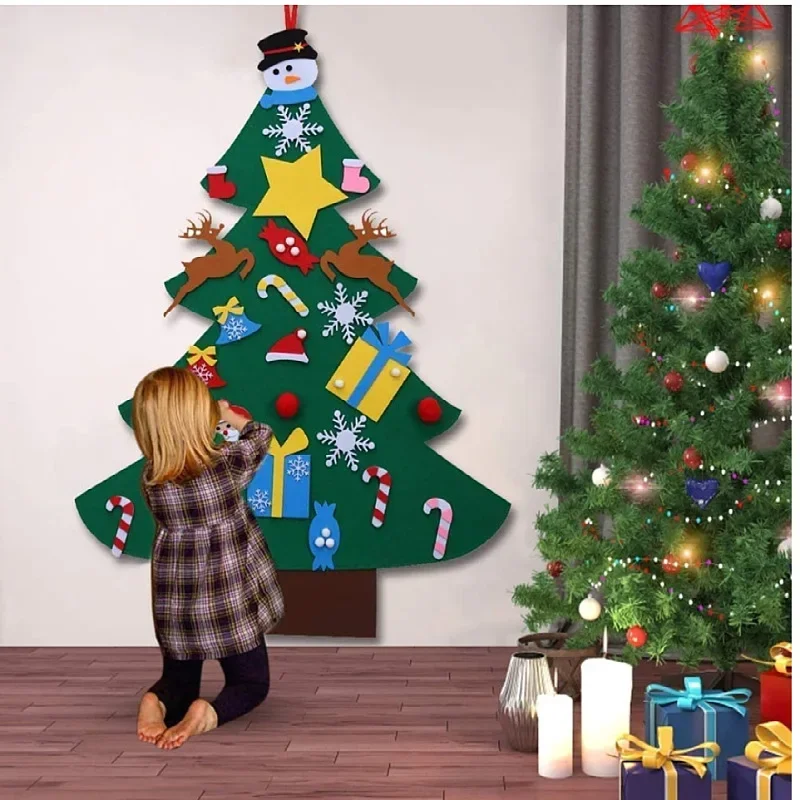 Kids DIY Felt Christmas Tree Merry Christmas Decorations For Home 2023  Christmas Ornaments Navidad 2024 New Year Gifts Xmas Tree