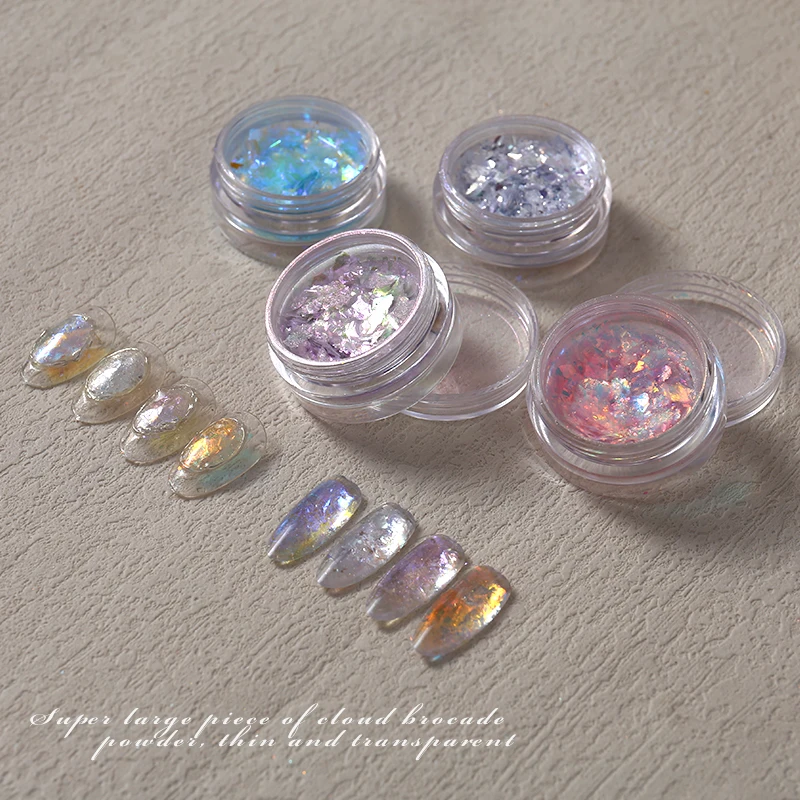 8 Colors Aurora Crystal Irregular Opal Flakes Nail Powder for Nails Professional DIY Manicure Decoration