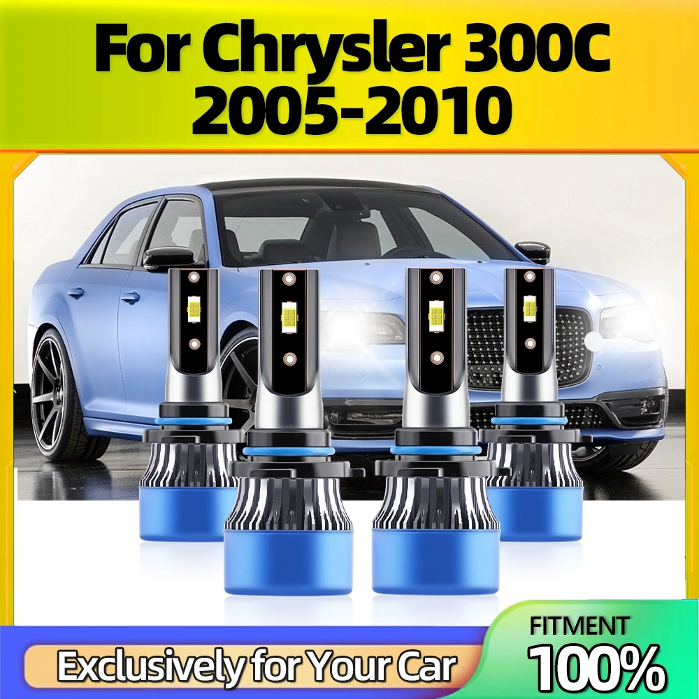 

Canbus Car Headlight Bulbs White 4x 9005 9006 High Low Bulbs 25000LM 110W 12V IP68 Super CSP Chip For Chrysler 300C 2005-2010