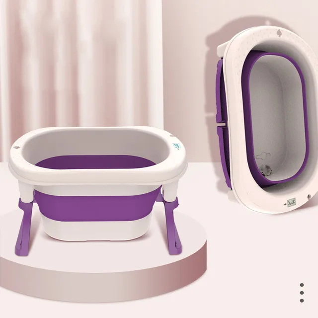 Családi Baba Összecsukható Fürdőkád Pedikűr Gyógyfürdő Úszó Műanyag Hordozó Samponos Banhomobile Medence Hy50Bt - Image 2