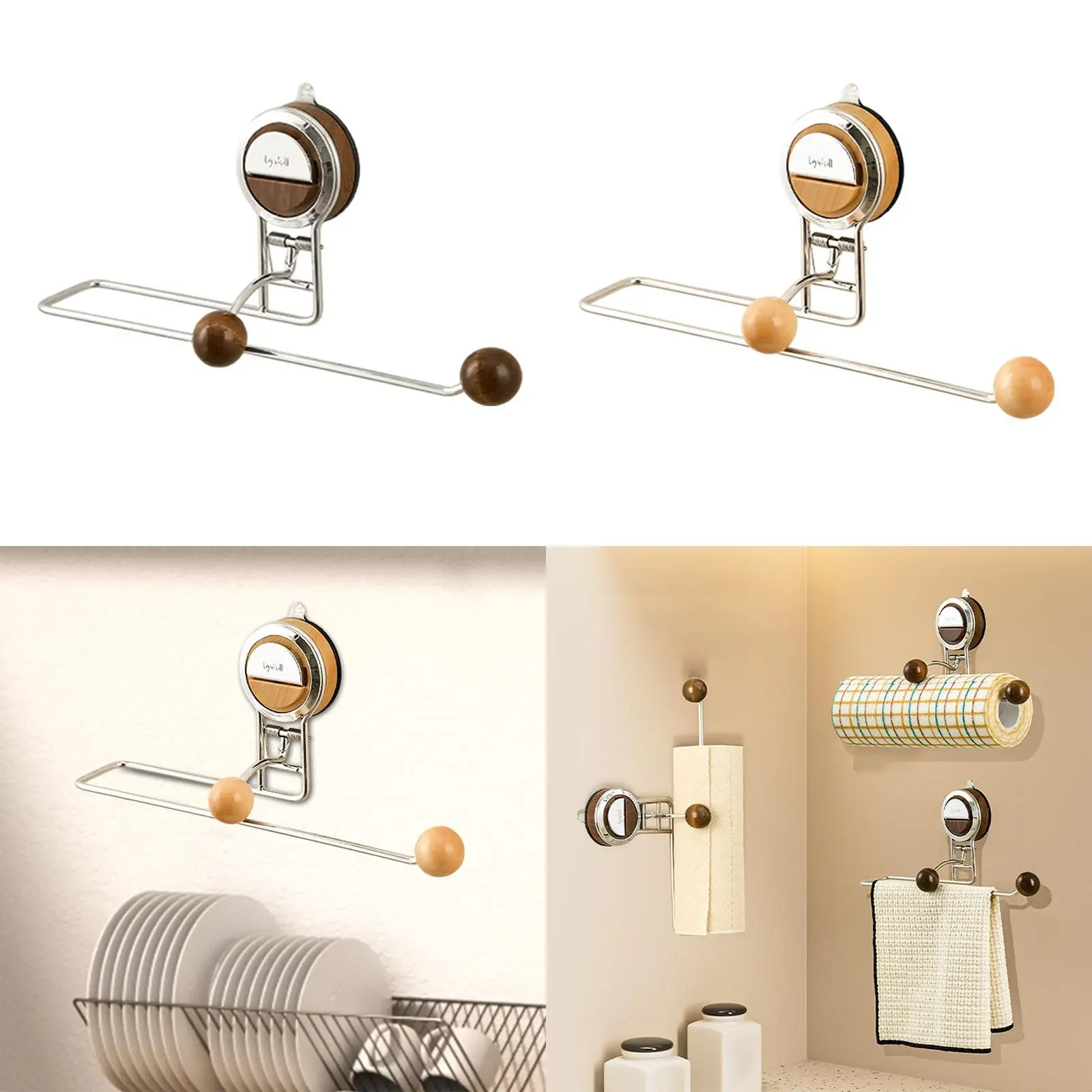 Paper Towel Holder Multi Functional Metal Wall Mounted Kitchen Hanging Dispenser for Kitchen Bathroom Disposable Hand Towels