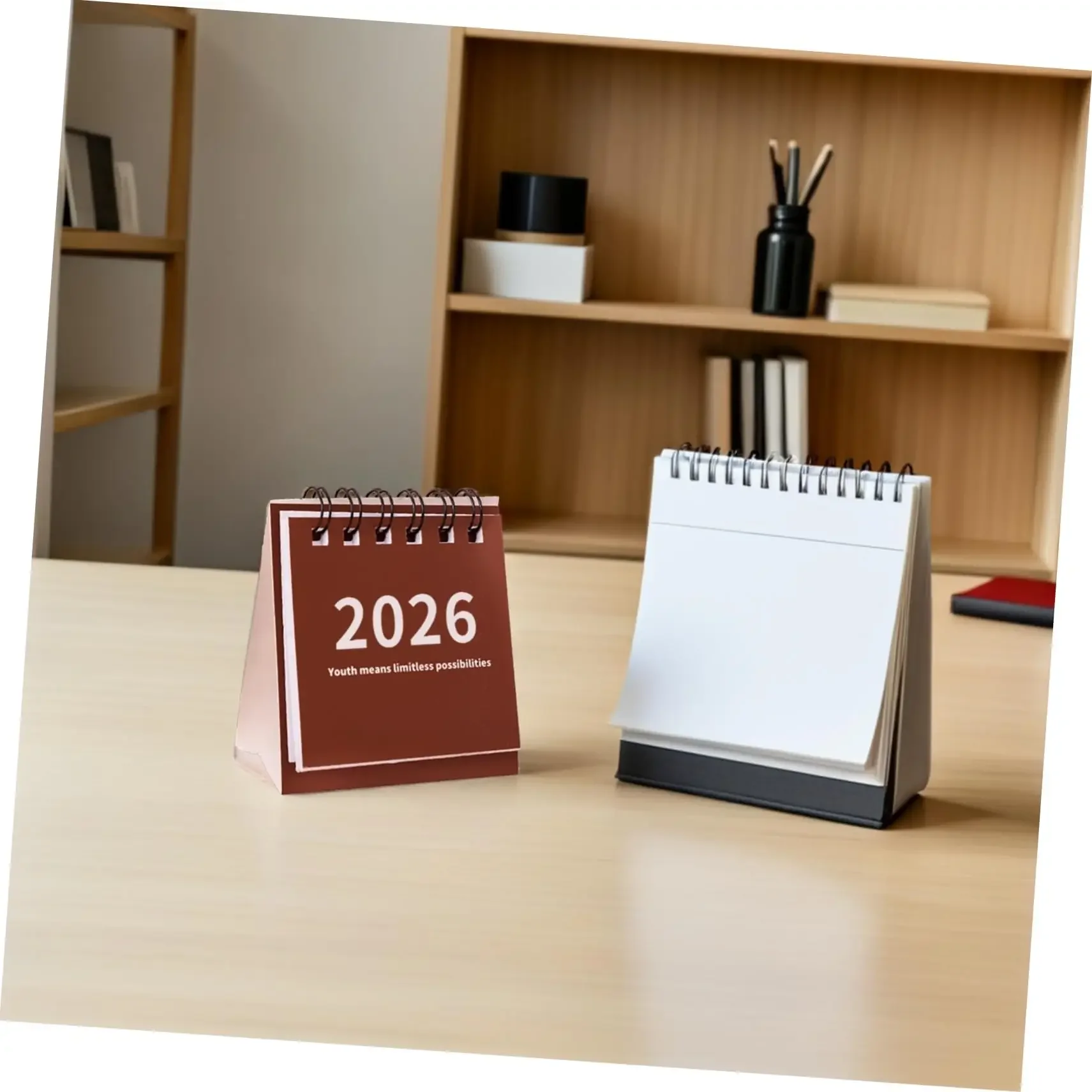 2026 Mini Simple Desk Calendar - Creative Spiral-Bound Calendar for Desktop Decoration & Office Stationery