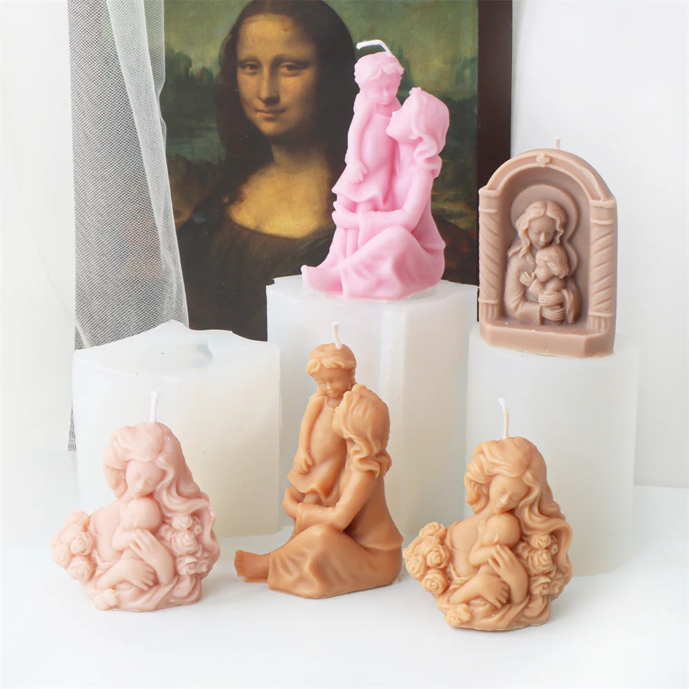 Moule à Bougie En Silicone Ours 3D - 3 Modèles, Pour Cire De Soja, Paraffine, DIY Déco Noël, Anniversaire