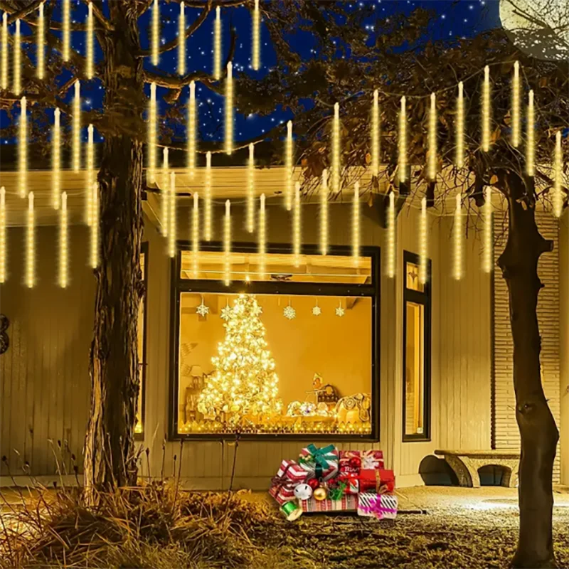 Description Picture 3 of item8/16/24/32 Tubes Meteor Shower Garland Festoon Holiday Christmas Lights Fairy String Lights for Outdoor Street Garden Decoration