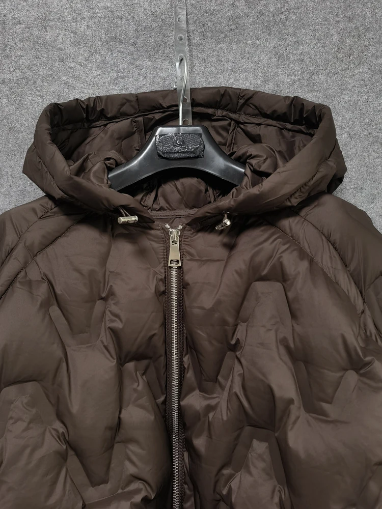 Luxury Oversize down jacket with hooded Women's 2025 Fall winter Casual Batwing sleeve puffer coat Warm Outerwear INKEO DJ514