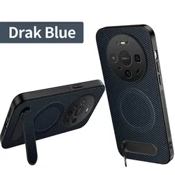 Huawei Mate 80 Custodia Shockproof Armor - Cover Protettiva con Finitura in Fibra di Carbonio e Supporto Pieghevole