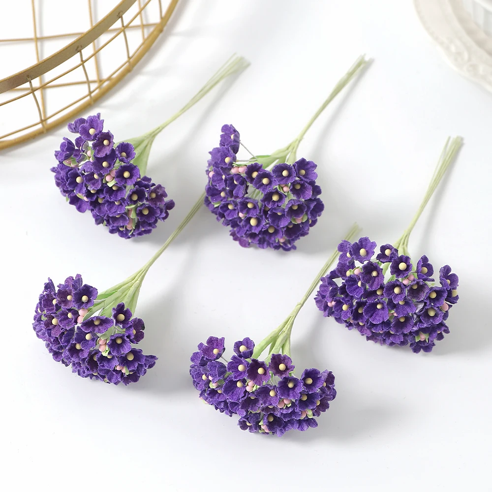 1 Stück künstliche Blumen Mini-Blumenstrauß 11 cm gefälschte Blume für Heimdekoration Hochzeitsdekoration Braut DIY Handwerk Geschenk Girlande Zubehör – Detail 15