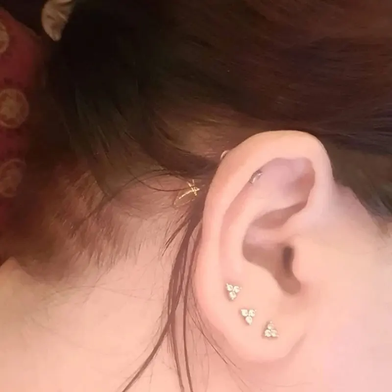 Orecchini A Perno Labret Senza Filettatura In Oro 14 Carati - Foto 11