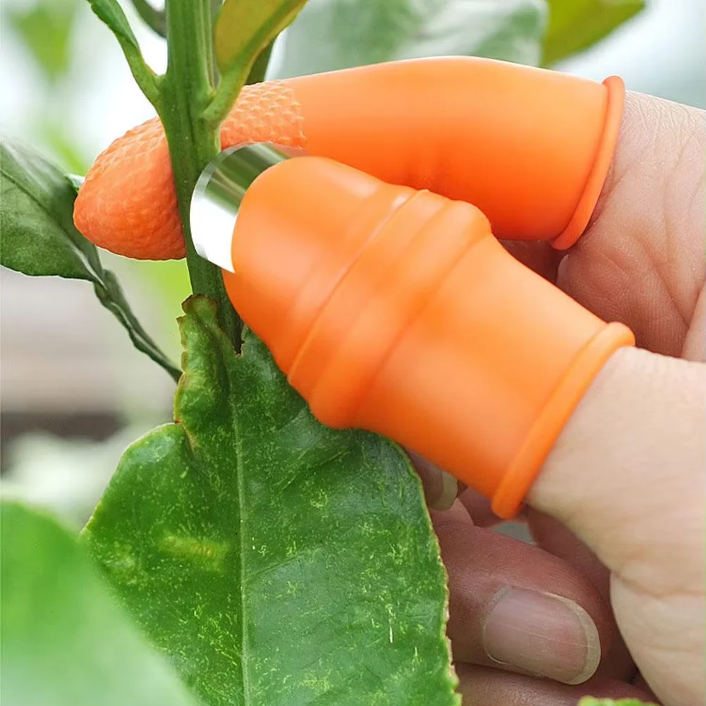Finger Harvest Knife Protective Fingertip Rubber Cover Cutting Knife Protector Farm Vegetable Fruit Picker Tools For Home Garden