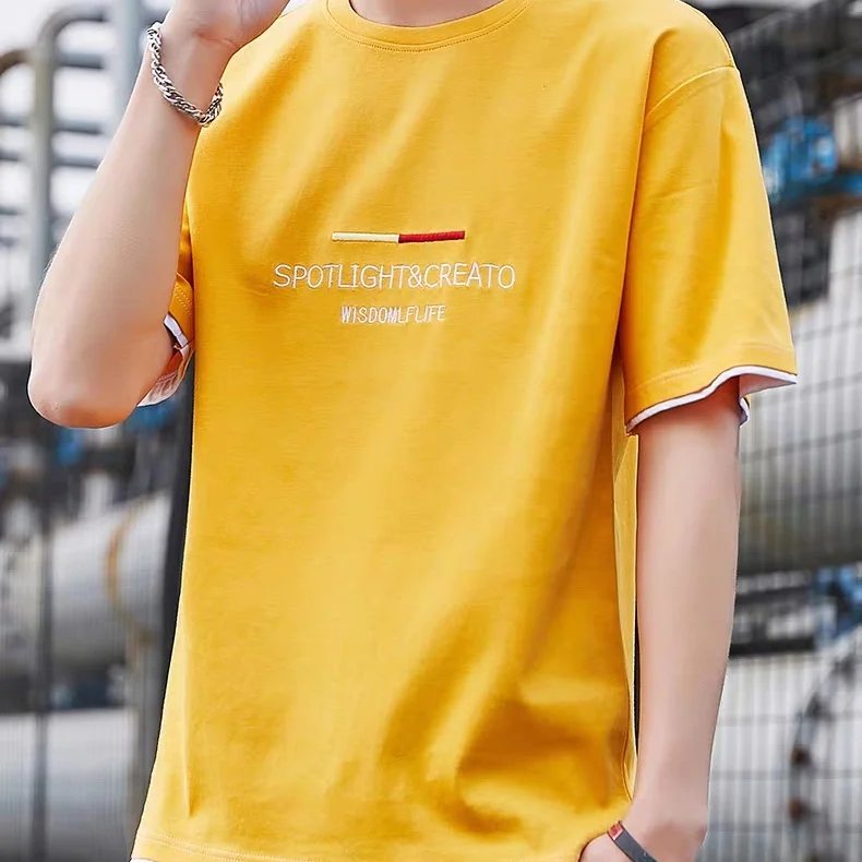 thumbnail image 1 of Camiseta de hombre con letras del alfabeto, 100 % algodón, camisetas azules de gran tamaño para hombre, camisetas Trendyol, ropa elegante de moda barata y vintage XL, 1 of 5