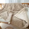 110X140cm Flower Print Baby Quilt Newborn Nap Quilts Soft Cotton Infant Blanket Fall Winter Swaddle Wrapped Bedding 4