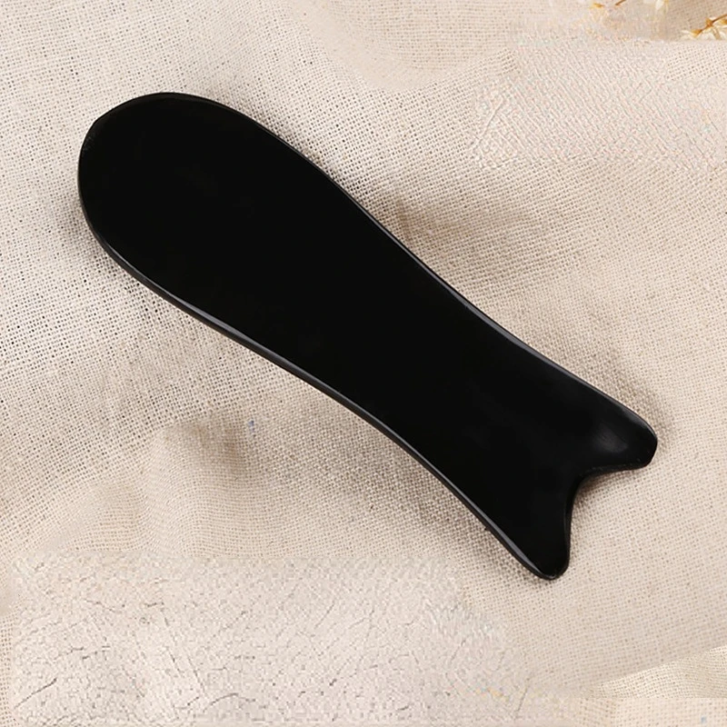 1pc Horn Gua Sha Scraping Massage Tool Fish Shaped Body Massager Guasha Board Face Body Arm SPA Acupoint Scraper Massage Tool 2