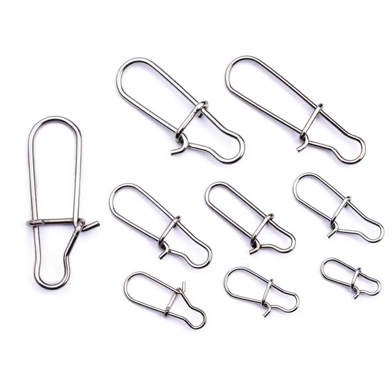 

Stainless Steel Fishing Snaps Fast lock Clips Safety Connector Vissen Accessories Tackle For Lures Hooks Snap Pesca Wedkarstwo