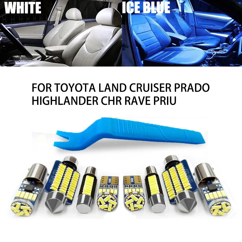 

Car LED Interior Light Canbus For Toyota Prado 120 150 Land Cruiser 100 200 Highlander CHR RAV4 Prius Avensis Corolla Auris