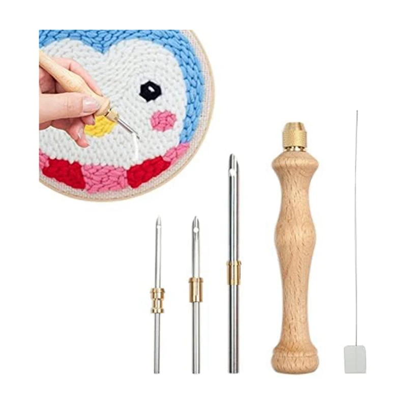 Punch Needle Rug Punch Needle Embroidery Set DIY Craft Needlework For Stitching Applique Easy To Use