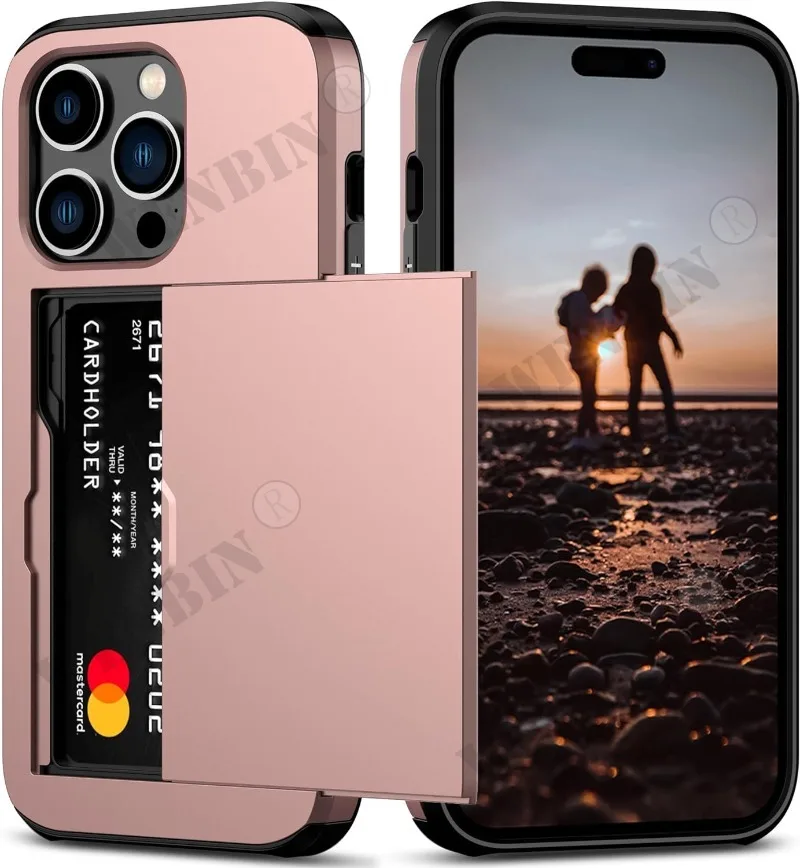 Heavy Duty Slim Wallet Phone Case with Hidden Card Slot and Dual-Layer Shockproof Protection