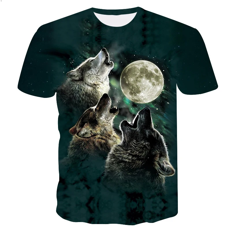 stussy t shirt Cool Cartoon Animal Graphic wolf fashion 3D T Shirt new style Short Sleeve Girls T-Shirt Kids Tshirts Funny Tees Children tops cute T-Shirts