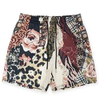 Summer New Men's Shorts Rose Design Casual Shorts Street Hip Hop Fitness Quick Dry Mesh Fabric Breathable Embroidered Shorts 1