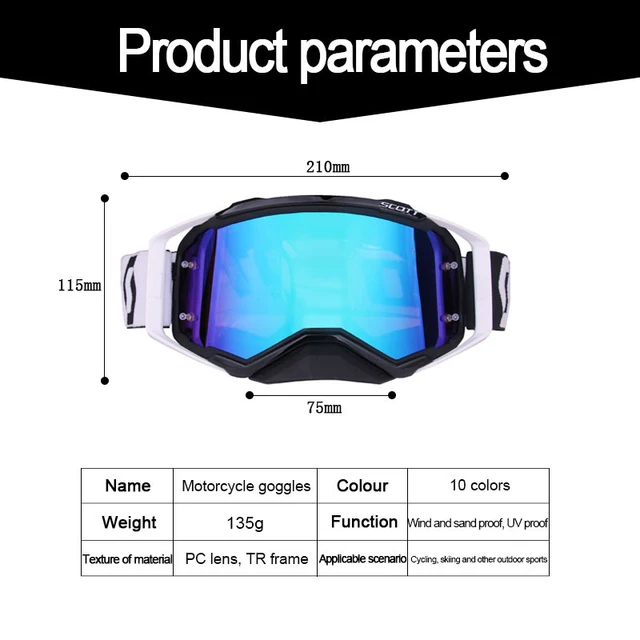 lunette moto cross coupe-vent rétro pour hommes, lunettes de soleil de cyclisme tout-terrain