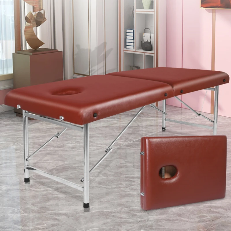 Portable Folding Massage Tables Move Metal Physiotherapy Knead Massage Tables Adjust Sleep Camilla Masaje Salon Furniture QF50MT