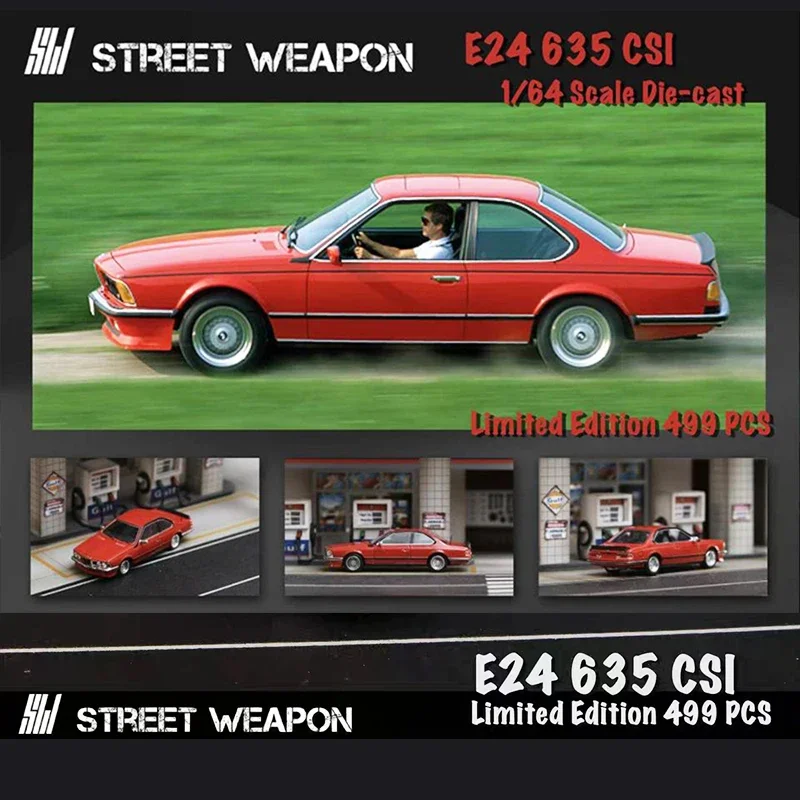 

Street Weapon 1:64 Model Car E24 635CSI Alloy Die-cast Vehicle - Red