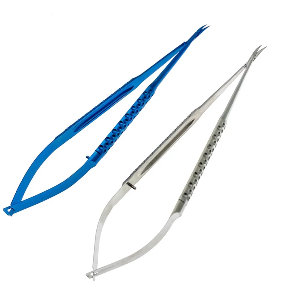 

Угловые сосудистые ножницы, тупые микроножницы, полумесяц, Акула, ножницы из нержавеющей стали/титановые микроскопические хирургические инструменты