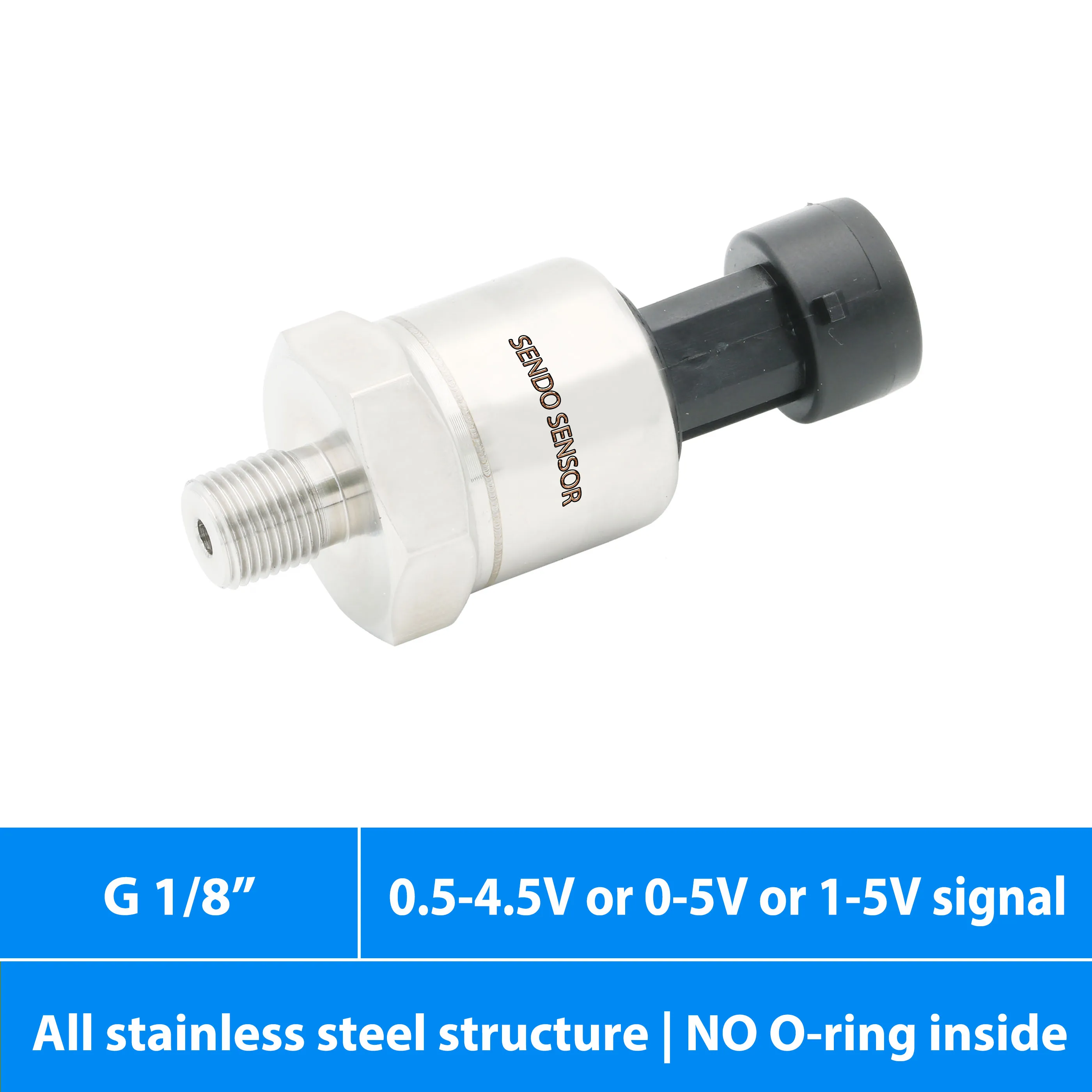 

0.5 4.5V output, pression sensor, 0 5V, 1 5V,no internal O-rings, G 1 8 thread, selected pressure, 50, 100, 150 psi, 1, 4, 6 bar