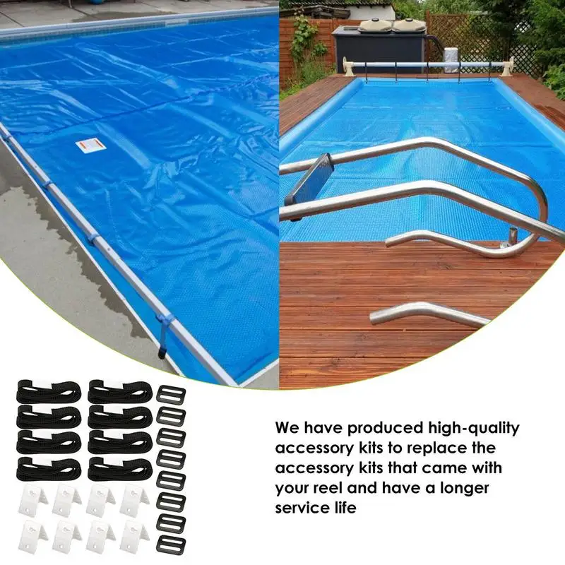 24pc Pool Solar Cover Reel Attachment Kit,Solar Cover Reel Straps Solar  Blanket Straps Kit for Universal In Ground Swimming Pool - AliExpress