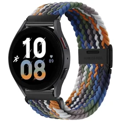 Versatile Nylon Strap with Magnetic Buckle and Metal Adjustment for 20mm (Cowboy Colorful-B)