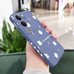Rain Daisy Floral Phone Case - Stylish Protective Cover for Y33T(Y33S) (Light Blue)