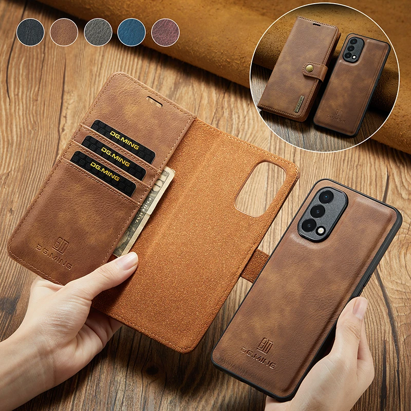 Vintage Flip Leather Wallet Phone Cases For Oneplus 9 10 Pro 9rt 8t