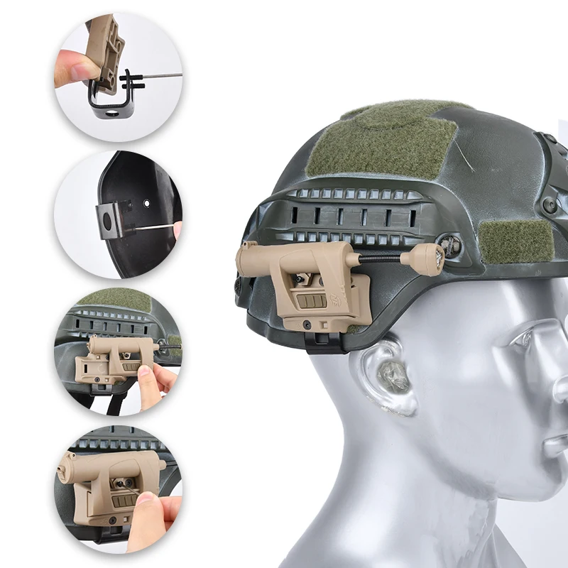 Wadsn-戦術的なヘルメットライト,4つの照明モード,赤と緑の白の