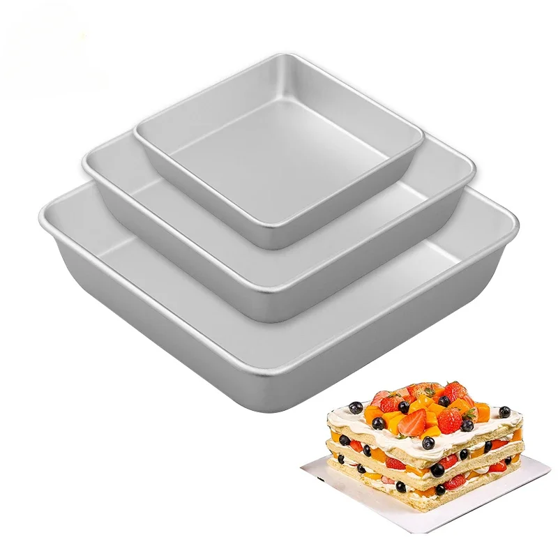 4/6/8Inch Square Cake Tins Layers Angel Food Cake Pan Aluminum