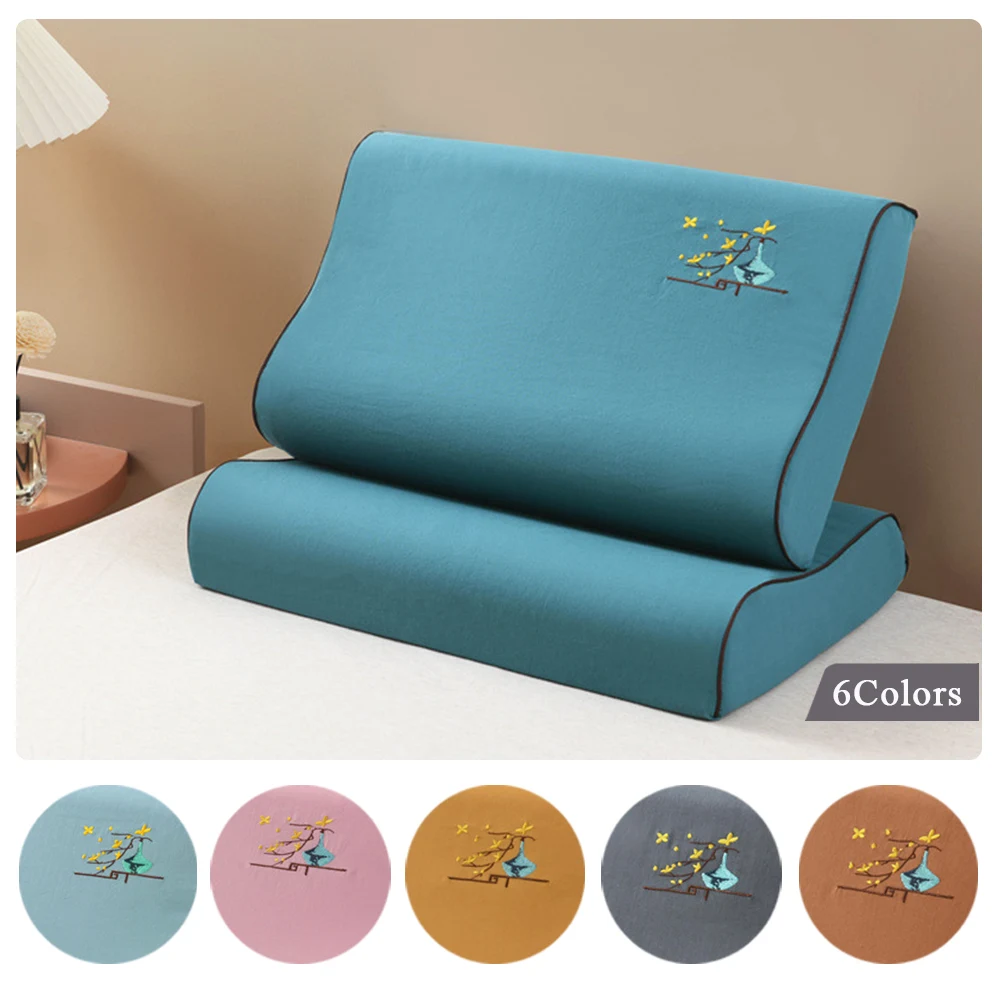 

1PC Zippered Contour Protector Pillowcase Memory Foam Rebound Latex Pillow Cover Wave Pillowcase Warm Suitable For All Seasons