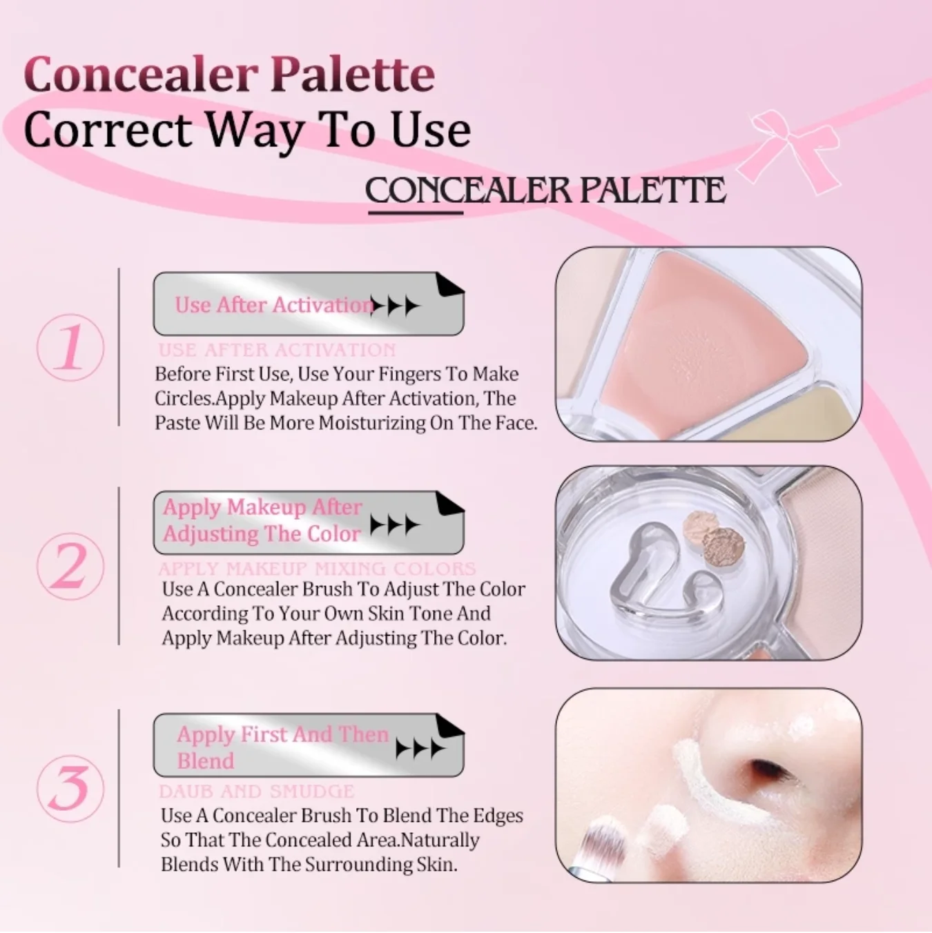VEECCI Concealer Highlight Seven Colors Moisturizing Not Stuck Versatile Nature Natural Invisible Acne Moisturizer Makeup 3