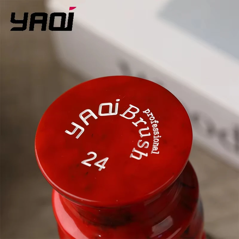 2026 플래시 세일 야키 에돔 24MM 100% 실버팁 배더 헤어 레드 레진 핸들 면도 브러쉬 (남성용)